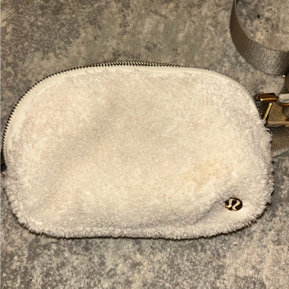 Lululemon Athletica Cream Sherpa Crossbody Bag